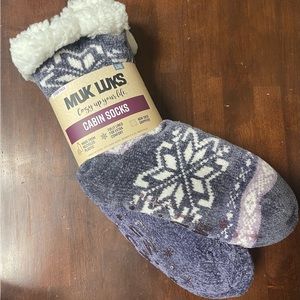 Muck Luks Cozy Cabin Socks- L/XL (2 pack) purple